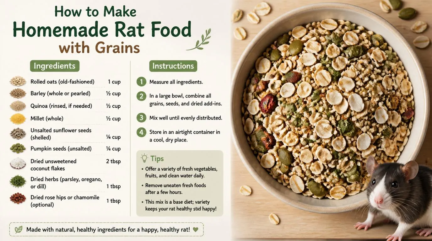 Homemade rat food with grains
